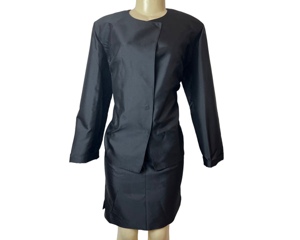 Peter Cohen Women's Black Mini Skirt and Long Sleeve Top Set Sz M