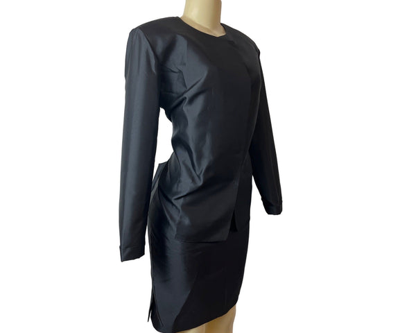Peter Cohen Women's Black Mini Skirt and Long Sleeve Top Set Sz M