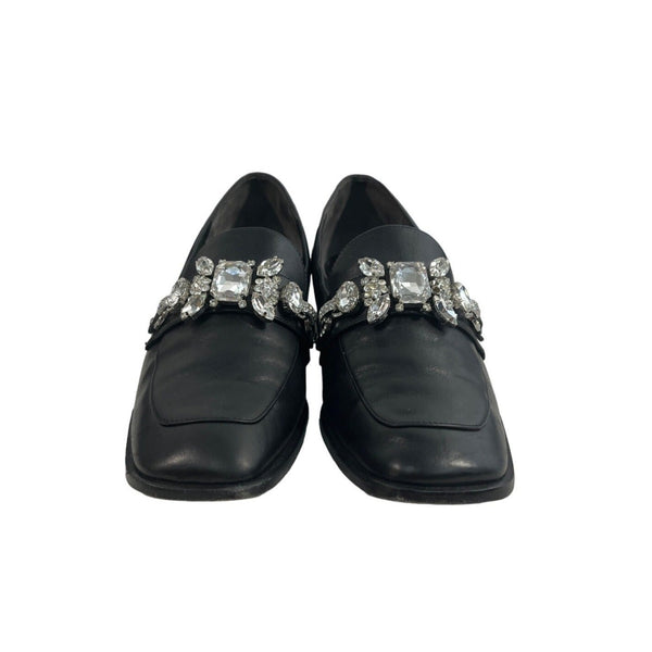 Marc Jacob’s Black Leather Gem Rhinestone Strap Dress Shoes Sz 41 (9.5 US)