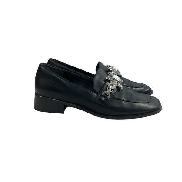 Marc Jacob’s Black Leather Gem Rhinestone Strap Dress Shoes Sz 41 (9.5 US)