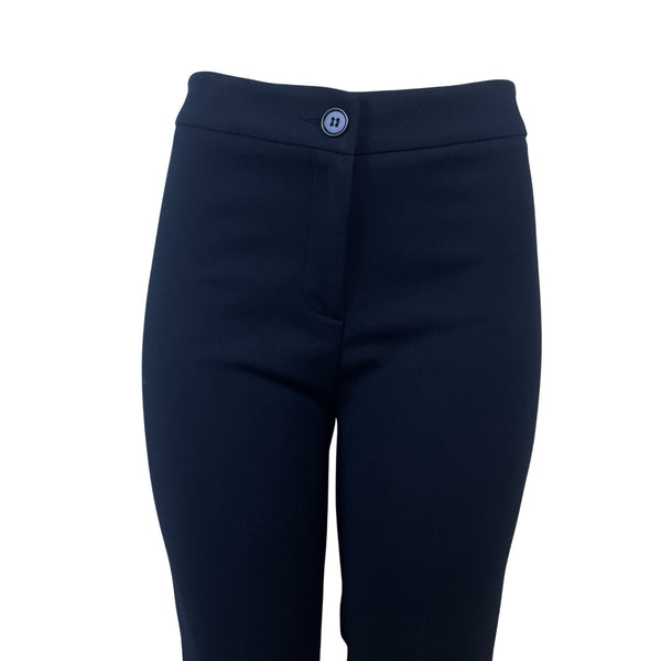 Karen Kane Women’s Black Stretch Pants Slim Fit Ankle Length Button Size 6