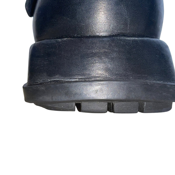 Air Jordan Men’s Black Leather Mid-Top Strapped Two3 Da’Catti Biker Boots Sz 12