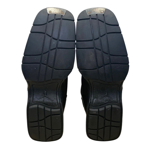 Air Jordan Men’s Black Leather Mid-Top Strapped Two3 Da’Catti Biker Boots Sz 12