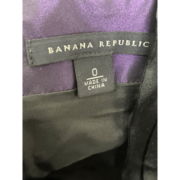 Banana Republic Purple & Black Satin Sleeveless Mini Dress With V-Neckline Sz 0