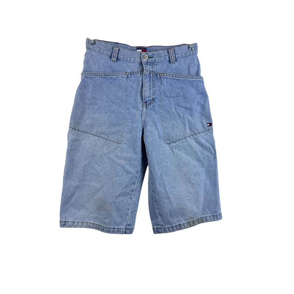 Vyg Tommy Hilfiger Mens Light Blue Denim Jean Shorts 100% Cotton Size 16 Casual Classic