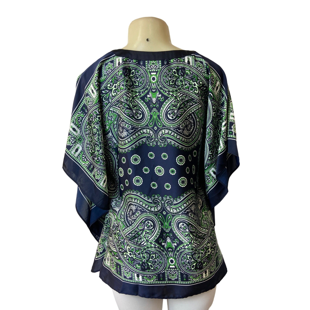 Michael Women's Blue Paisley Blouse Sz S/M - NWT