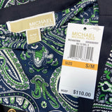 Michael Women's Blue Paisley Blouse Sz S/M - NWT