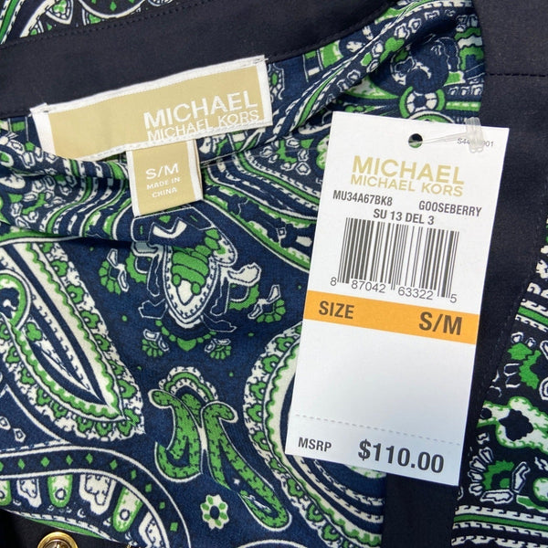 Michael Women's Blue Paisley Blouse Sz S/M - NWT