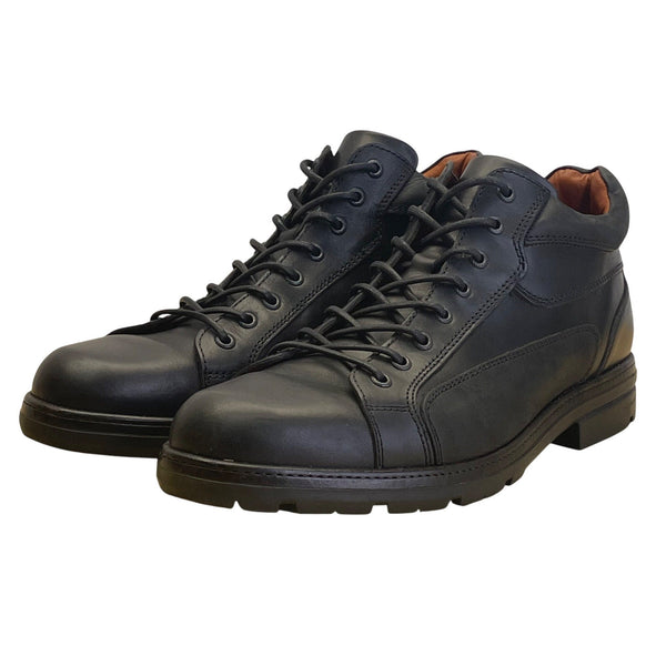 Johnston & Murphy Men’s Black Leather Mid Top Rawles Boot Size 12 M