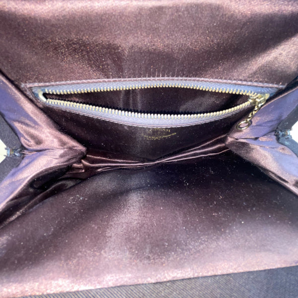 Bags By Edwards Women’s Brown Satin Top Handle Red Stone Clasp Vintage Purse