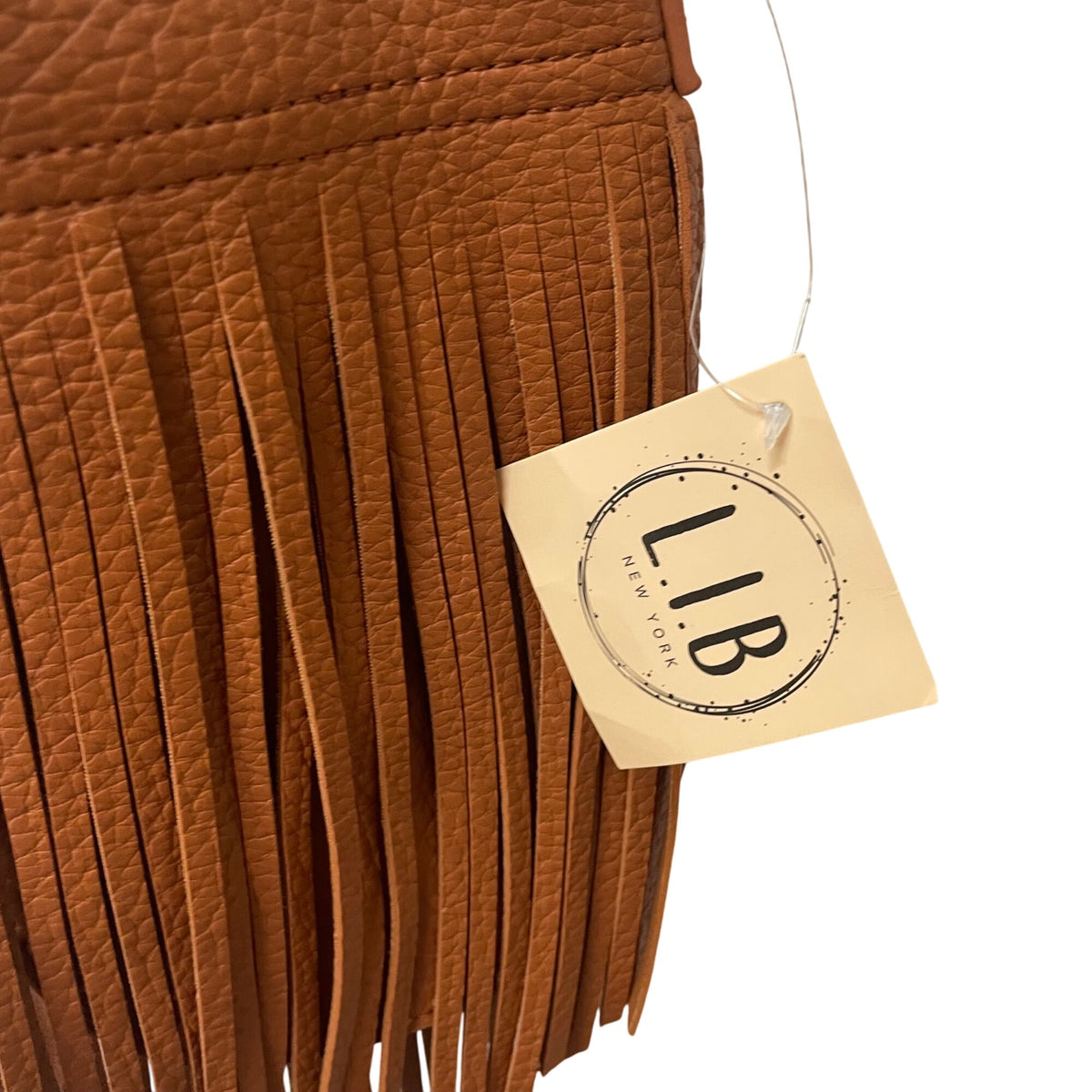 L.I.B Womens Brown Faux Leather Fringe Crossbody Bag Adjustable Strap Lightweight L.I.B Womens Brown Faux Leather Fringe Crossbody Bag Adjustable Strap Lightweight