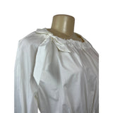 Rachel Comey White Long-Sleeve Belted Shirt Dress w Tie Neck & Button Front Sz 6