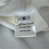 Rachel Comey White Long-Sleeve Belted Shirt Dress w Tie Neck & Button Front Sz 6