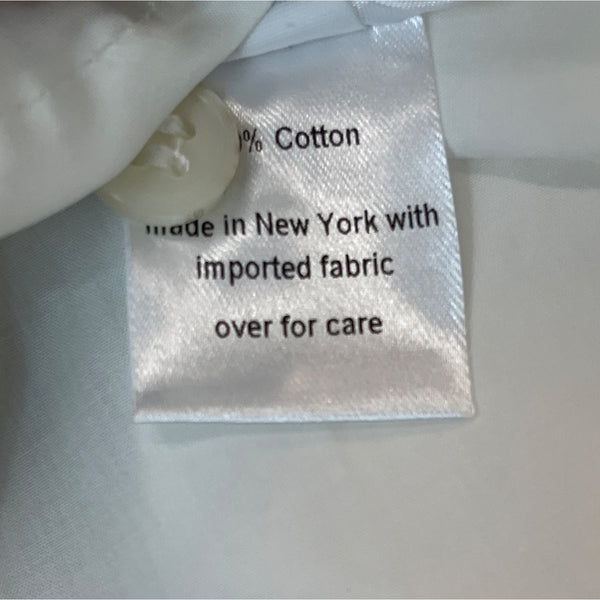 Rachel Comey White Long-Sleeve Belted Shirt Dress w Tie Neck & Button Front Sz 6