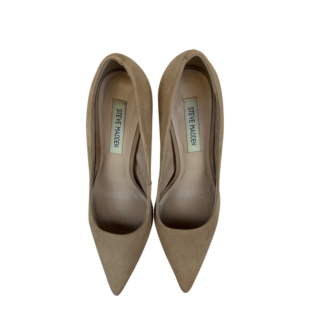 Steve Madden Womens Beige Microfiber Pointed Toe Stiletto Heels Classic Pumps Size 8