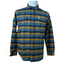 Columbia Men's Yellow Blue Plaid Cotton Button Up Flannel Shirt Regular Fit M