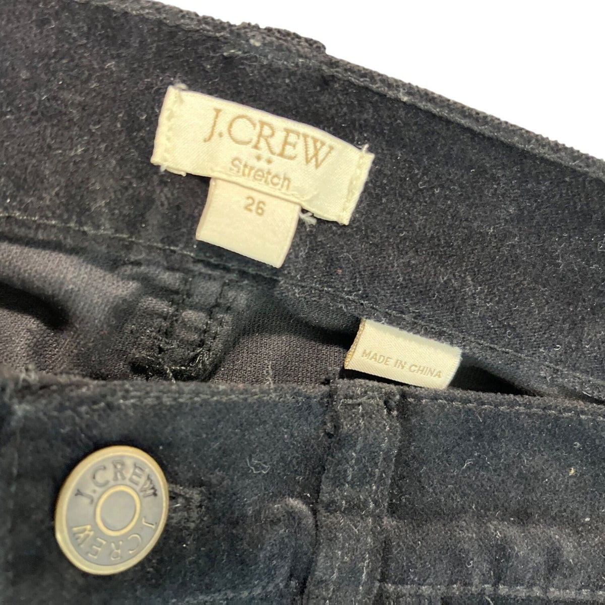 J. Crew Women's Black Jeans with Front Zipper and Button Sz 26