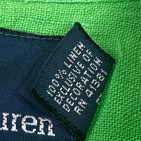 Polo By Ralph Lauren Mens Green Linen Button-Up Shirt Size L