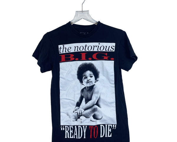 Brooklyn Mint Mens Black Cotton Graphic T-Shirt The Notorious B.I.G. Ready To Die S
