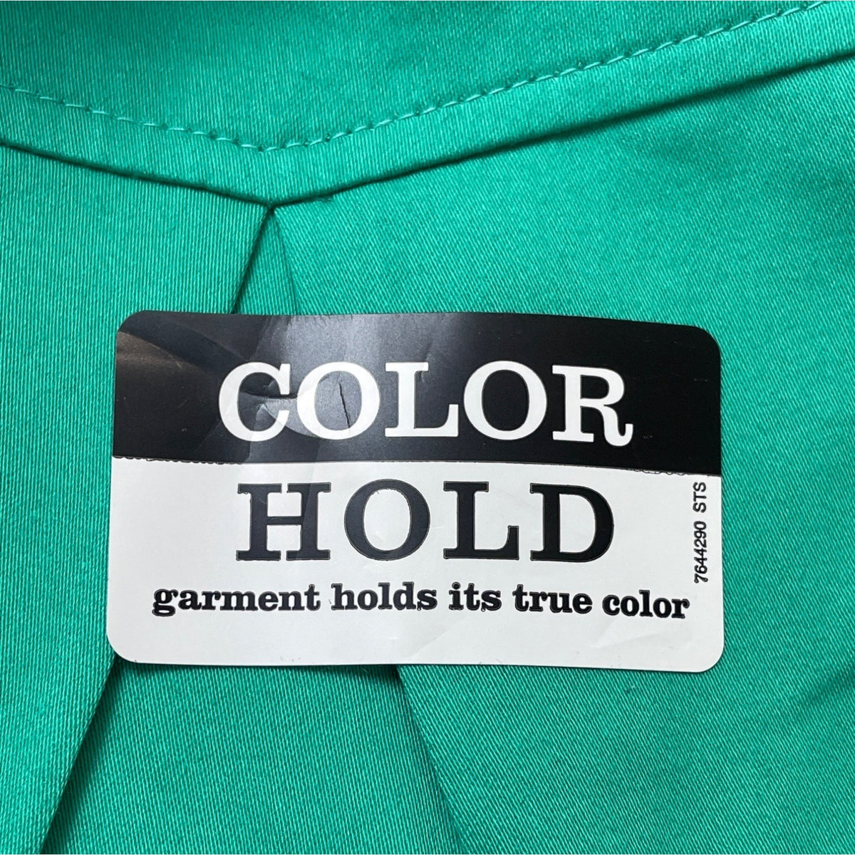 Studio I Womens Green Short Sleeve Button Down Stretchable Shirt Sz 24W - New