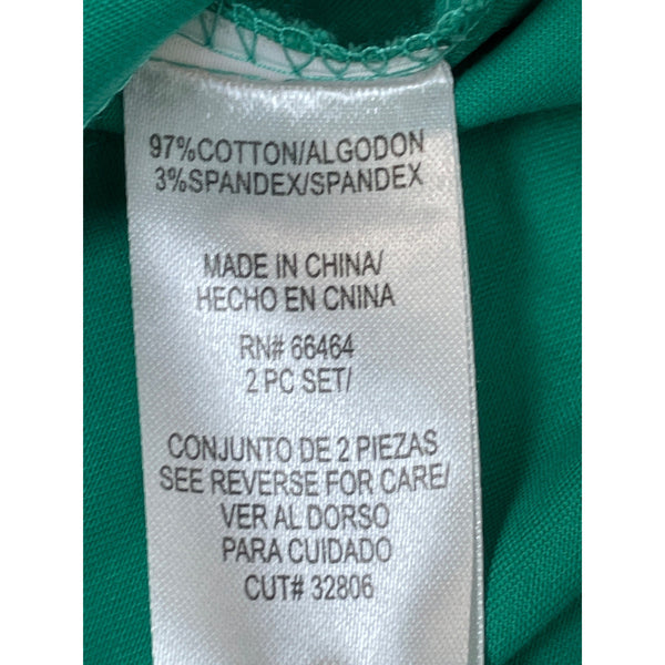 Studio I Womens Green Short Sleeve Button Down Stretchable Shirt Sz 24W - New