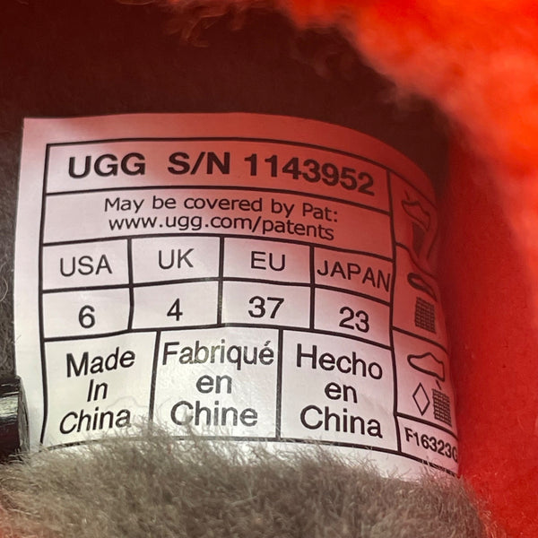 UGG Women’s Red Fleece-Lined Warm Sherpa Style Indoor Slip-On Slippers Size 6