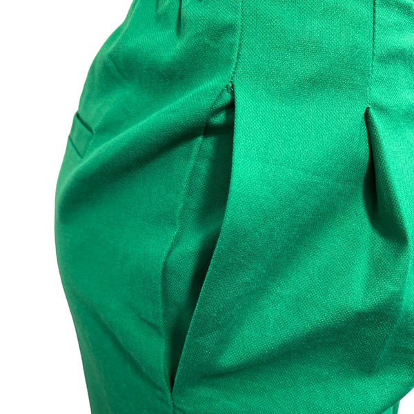 Eva Mendes New York & Company Green Wide-Leg Elastic Waist Pants S Cotton Spand