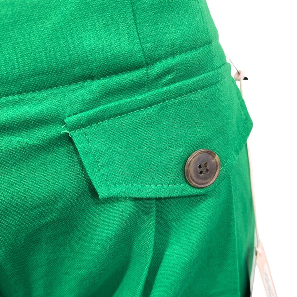 Eva Mendes New York & Company Green Wide-Leg Elastic Waist Pants S Cotton Spand