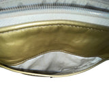 Vintage The Icing Gold Faux Leather & Crocodile Embossed Crossbody Purse Sz M
