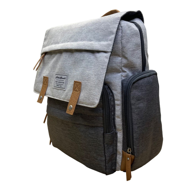 Eddie Bauer Unisex Gray & Charcoal 12 Compartments Diaper Cascade Backpack Sz L