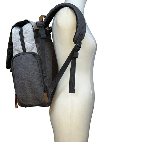 Eddie Bauer Unisex Gray & Charcoal 12 Compartments Diaper Cascade Backpack Sz L