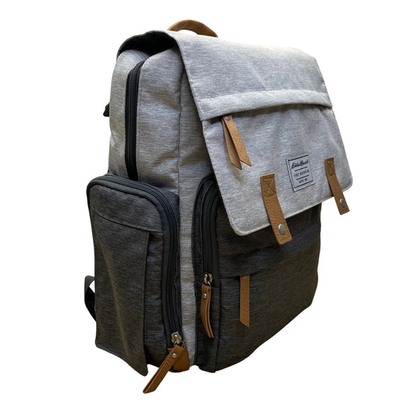 Eddie Bauer Unisex Gray & Charcoal 12 Compartments Diaper Cascade Backpack Sz L