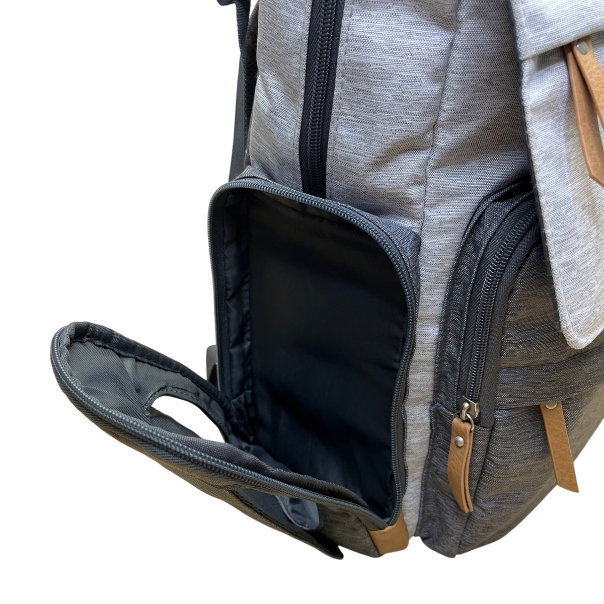 Eddie Bauer Unisex Gray & Charcoal 12 Compartments Diaper Cascade Backpack Sz L