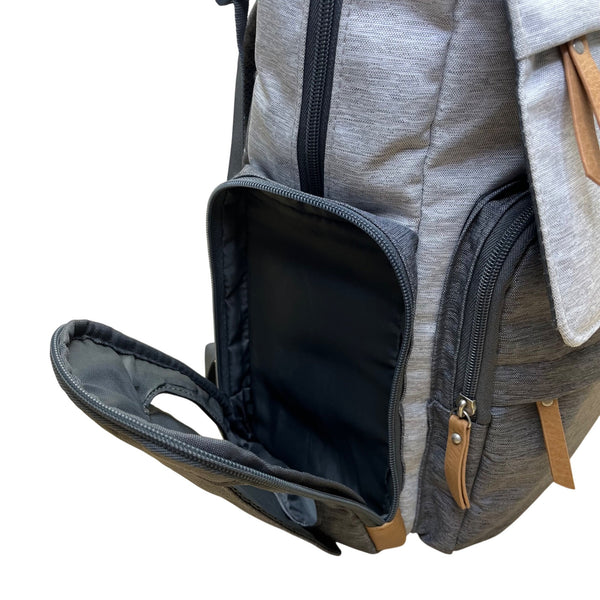 Eddie Bauer Unisex Gray & Charcoal 12 Compartments Diaper Cascade Backpack Sz L