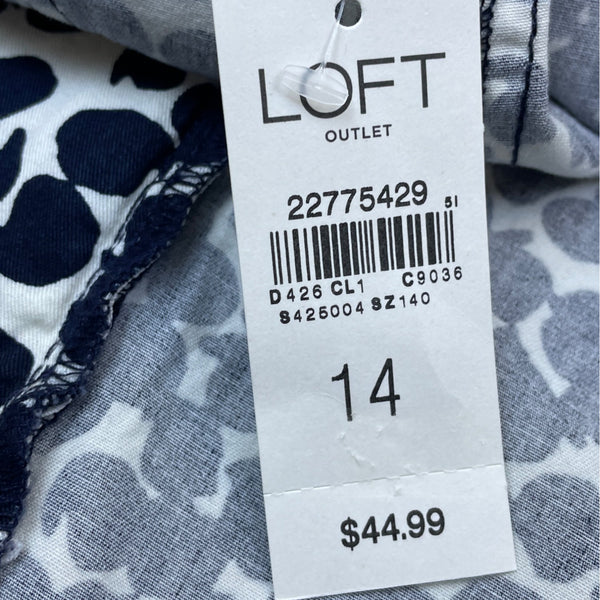 Loft Womens Navy & White Cargo ShortsAnimal Print Pattern Size 14 - New