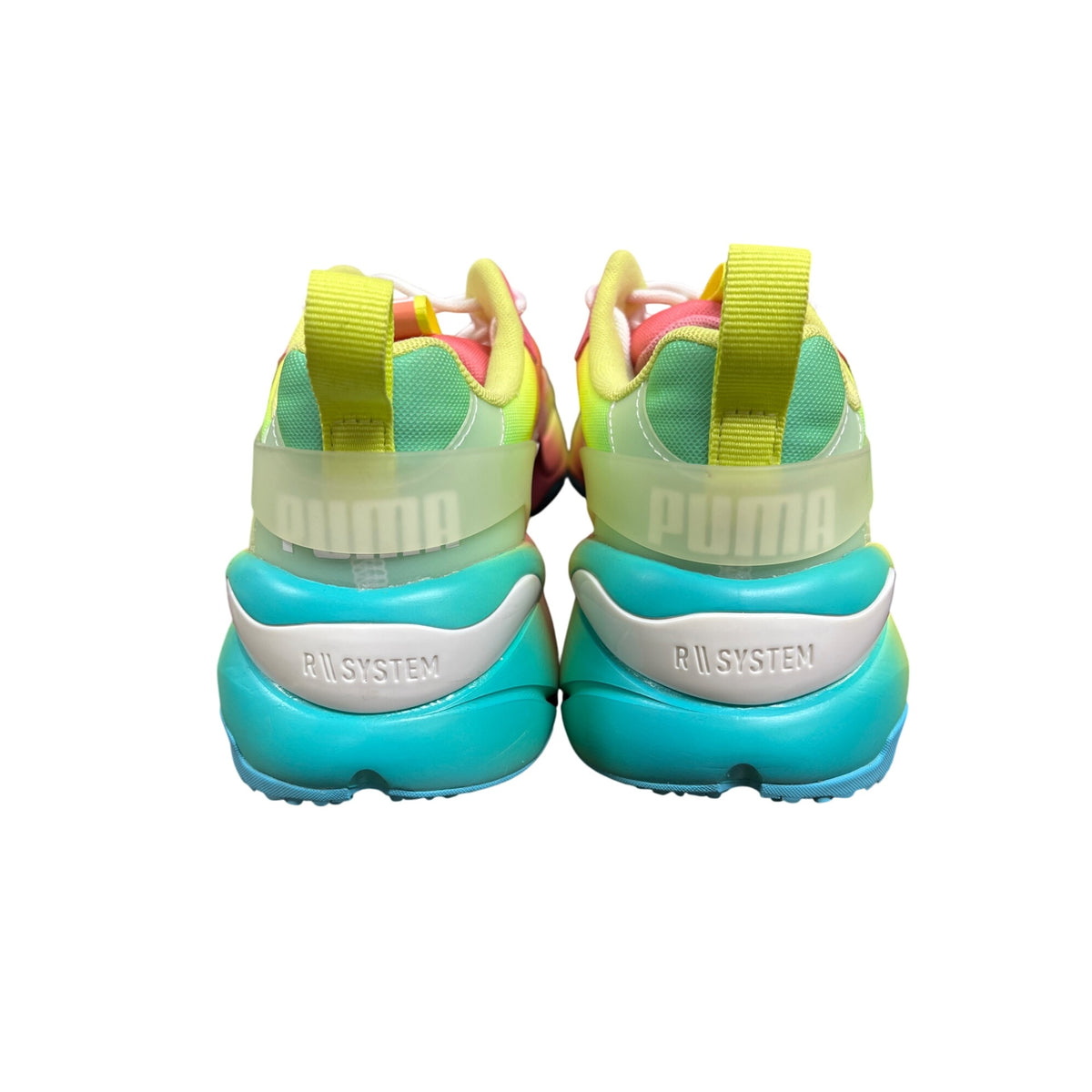 Puma Womens Multicolor Mesh R System Running Shoes Size 10 Colorful Gradient Design