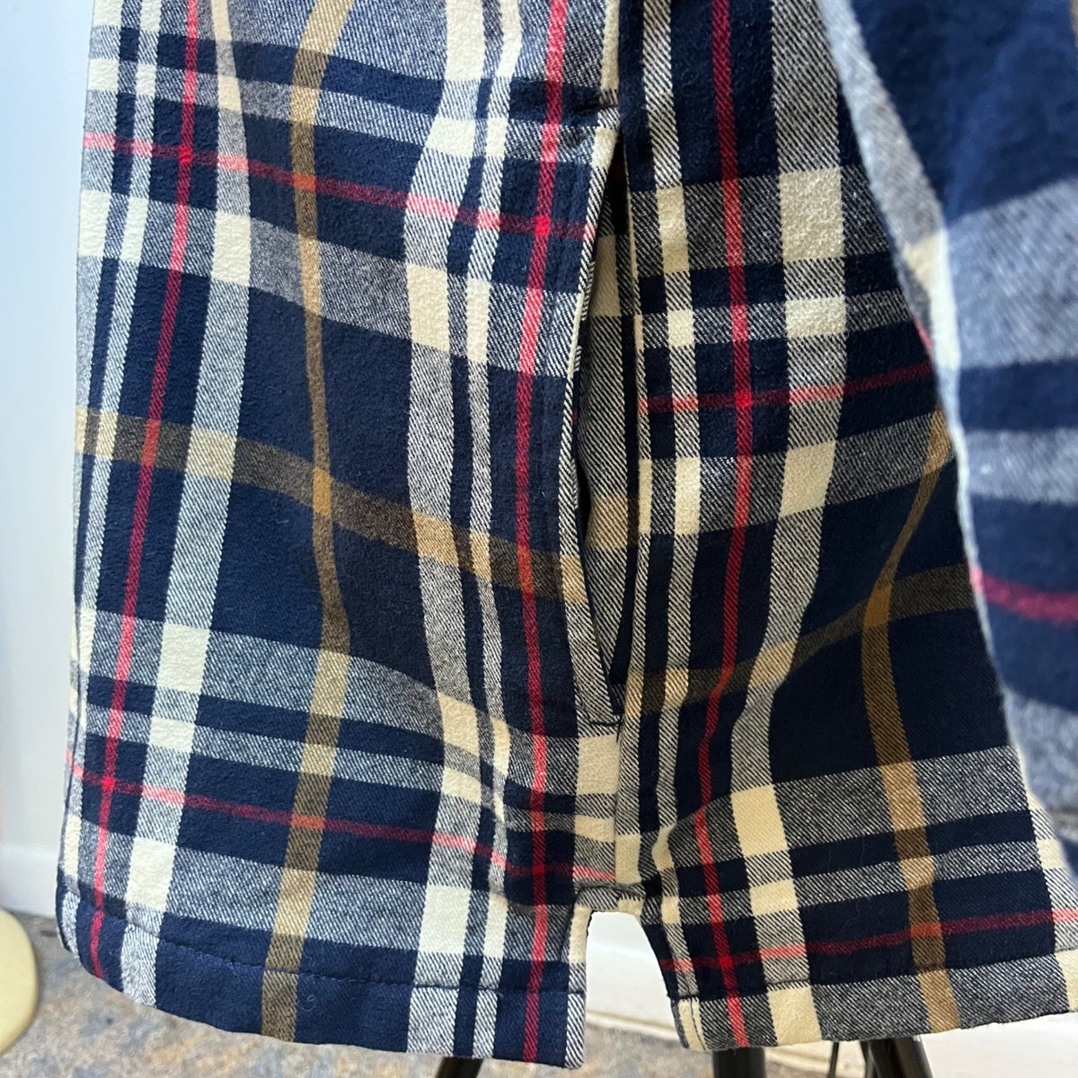 Five Brother Men's Navy Tan Plaid Flannel Shirt Button Front 3XL