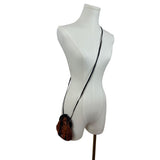 Vintage 40s Women's Brown Snake Skin Crossbody Shoulder Bakelite Closure Bag