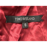 Timo.Weiland Velvet Burgundy Spaghetti Strap Midi Dress Sheer Hem Sz 0