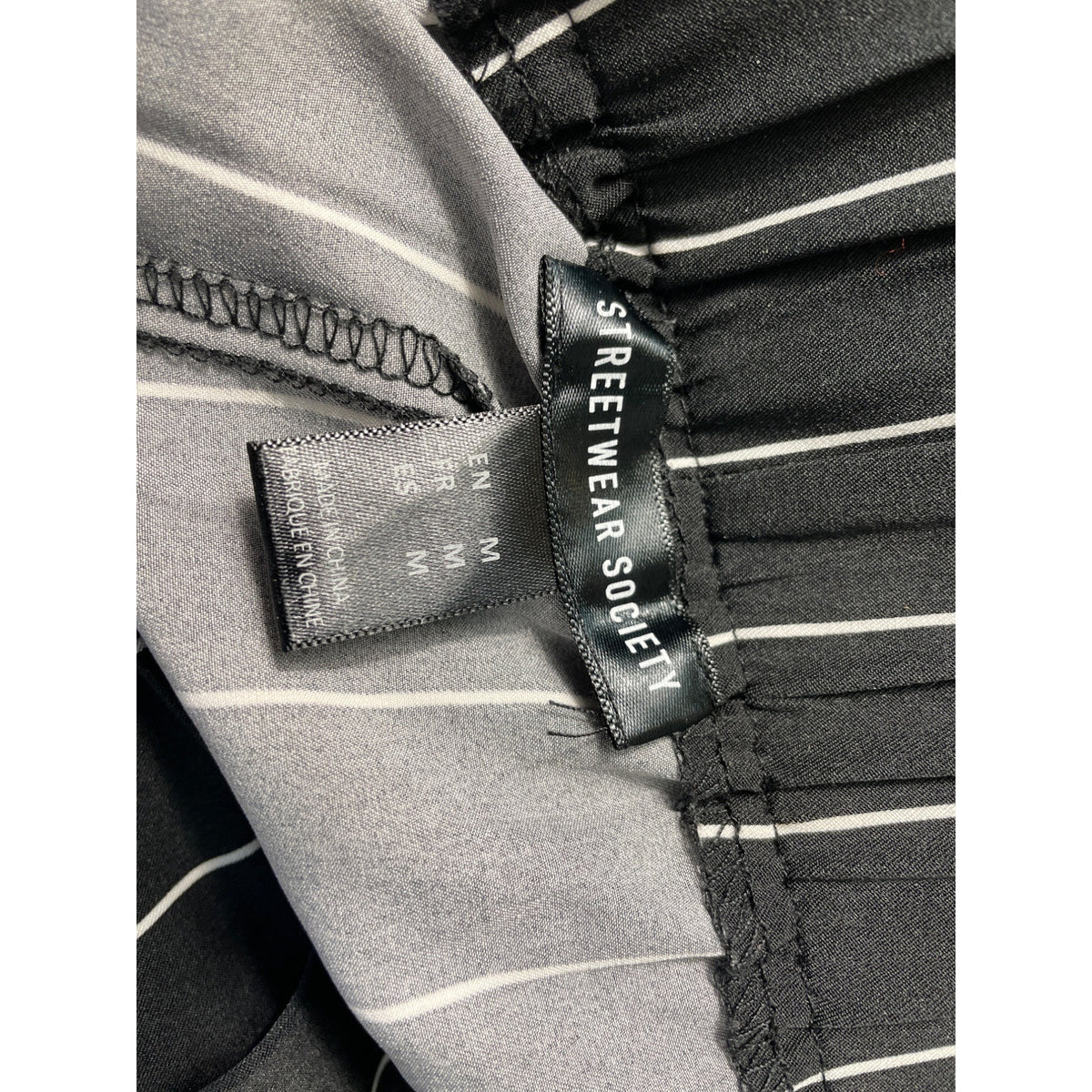 Street Wear Society Women's Black and White Stripes High Rise Shorts Sz M