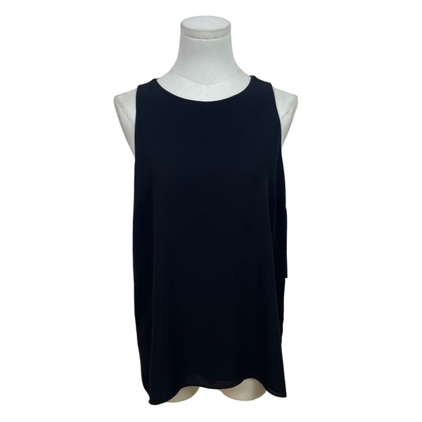 Vince Camuto Womens Black Sleeveless Sheer Panel Back Top Size S