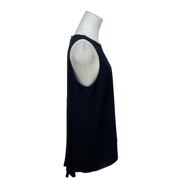 Vince Camuto Womens Black Sleeveless Sheer Panel Back Top Size S