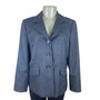 Kasper Petite Women's Grey Windowpane Blazer Jacket Button Front Size 14P