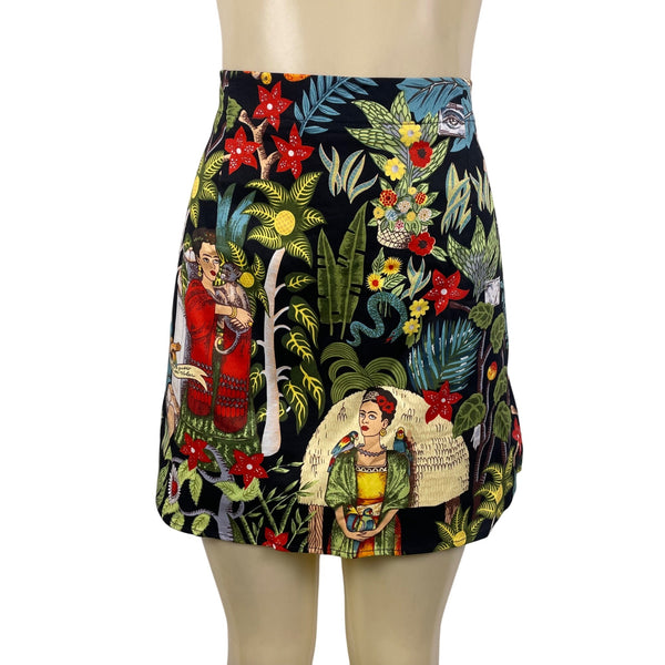 Frida Kahlo Women’s Multicolor High-Waist Graphic Mini Skirt Size XL