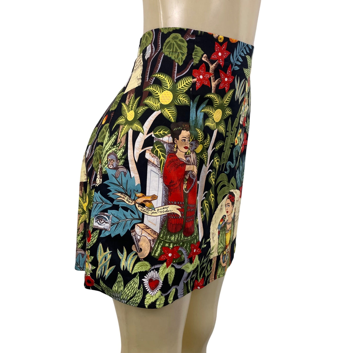 Frida Kahlo Women’s Multicolor High-Waist Graphic Mini Skirt Size XL