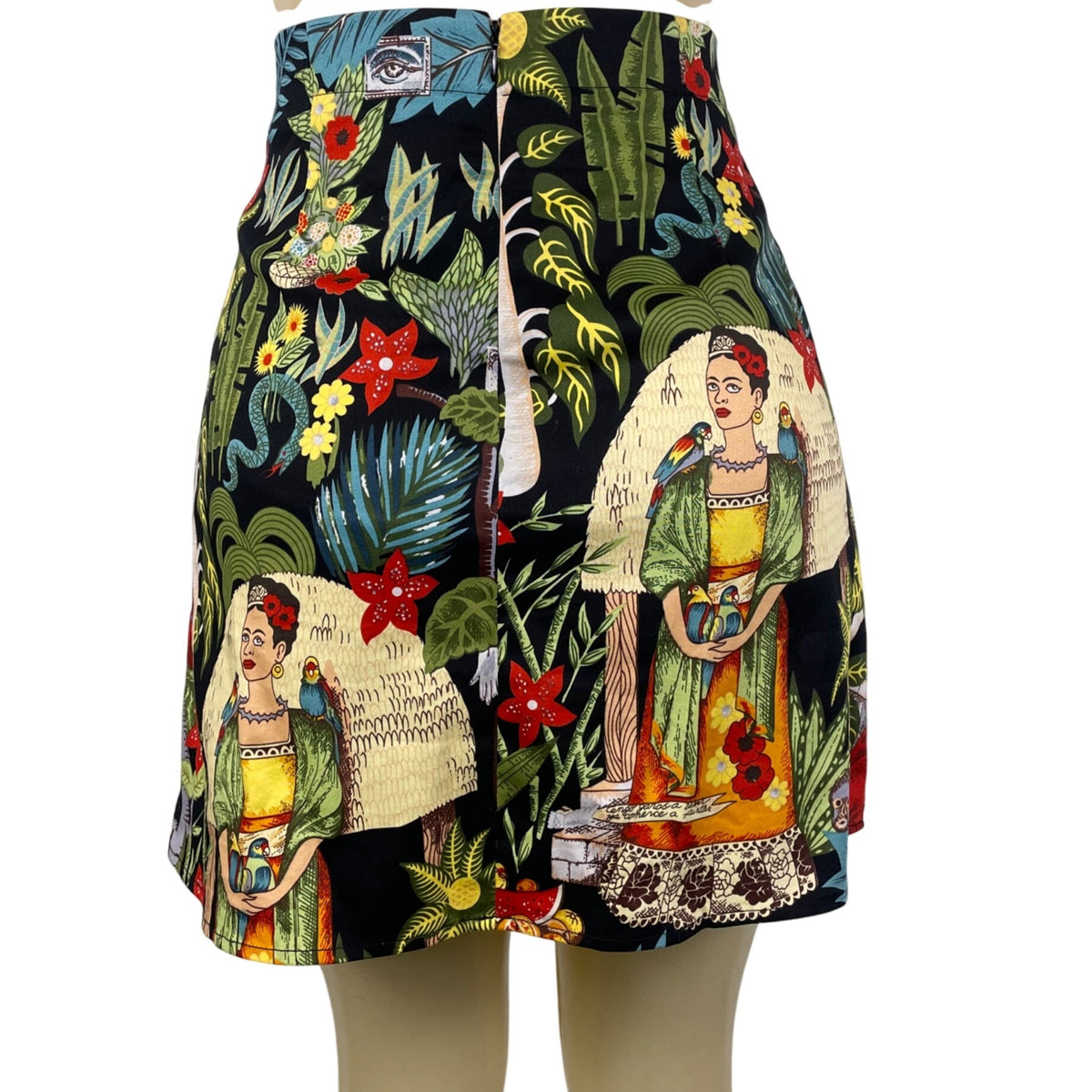 Frida Kahlo Women’s Multicolor High-Waist Graphic Mini Skirt Size XL