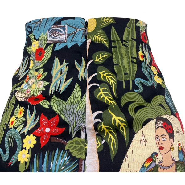Frida Kahlo Women’s Multicolor High-Waist Graphic Mini Skirt Size XL