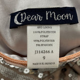 Dear Moon Womens Nude & Silver Sequin Mini Cocktail Evening Dress SZ 9