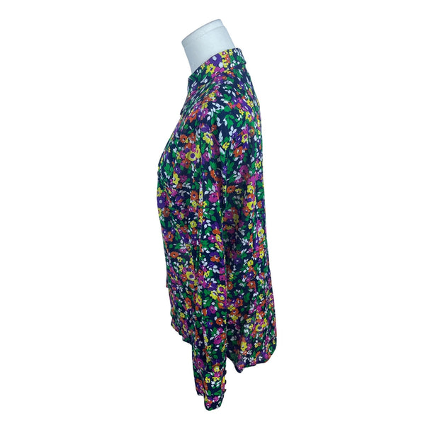 Ralph Lauren Floral Womens Button-Up Blouse Top Multicolor Long Sleeve Size XL