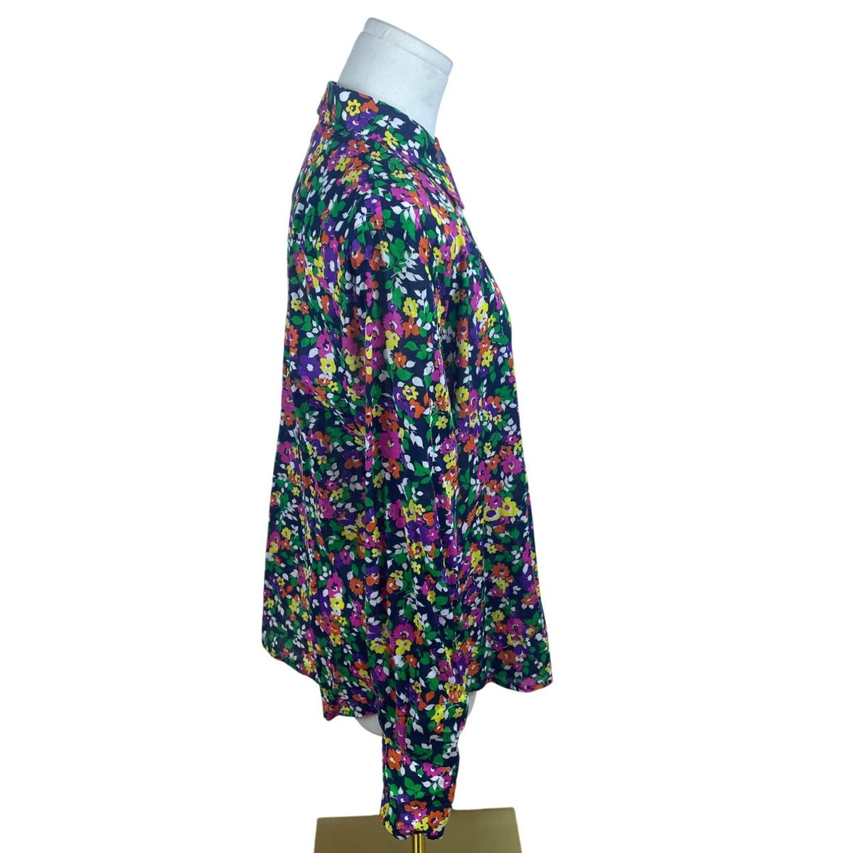 Ralph Lauren Floral Womens Button-Up Blouse Top Multicolor Long Sleeve Size XL
